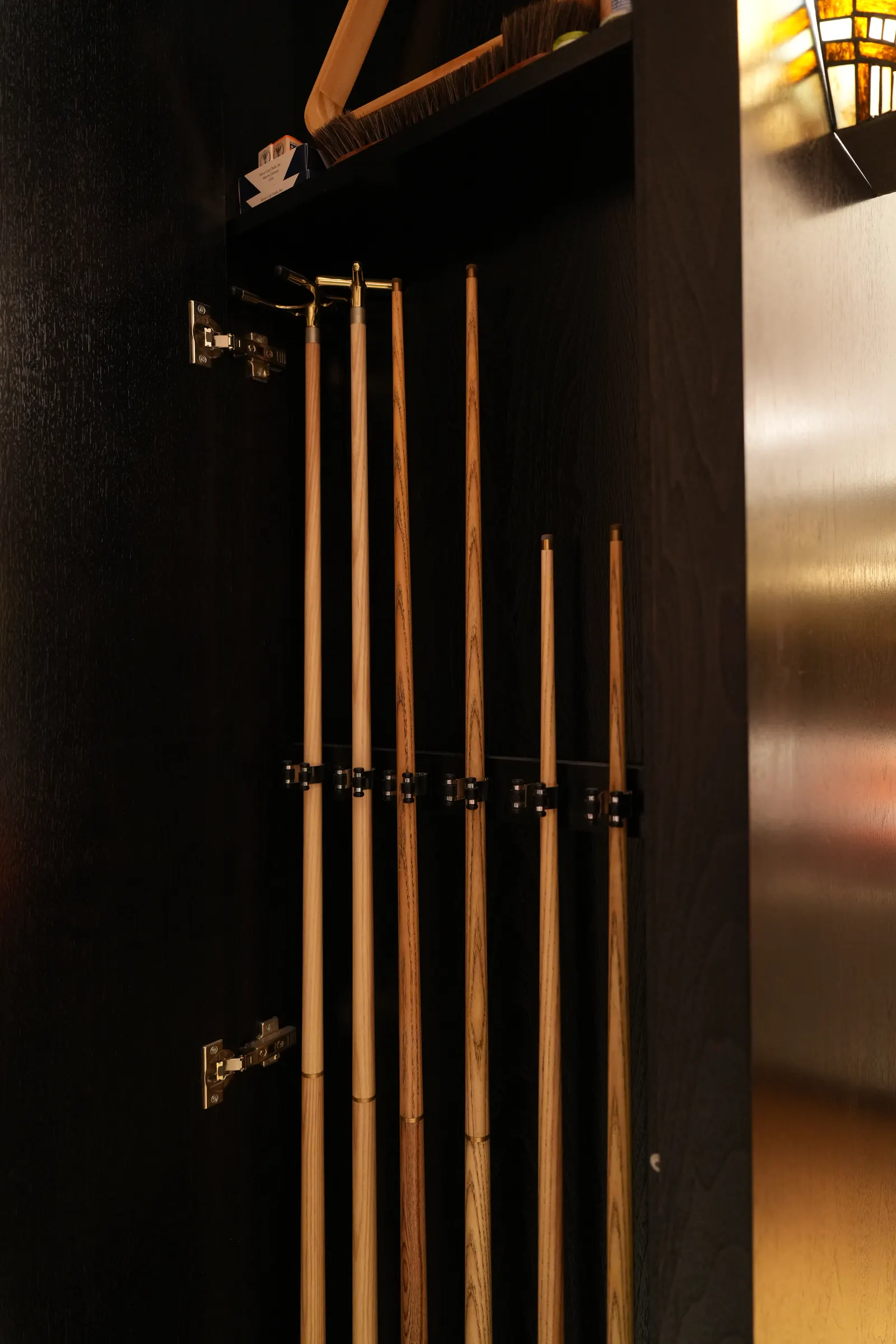 Cue rack in the games room